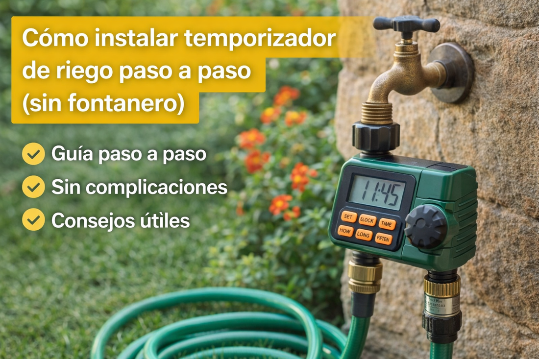Cómo instalar un temporizador de riego paso a paso (sin fontanero)