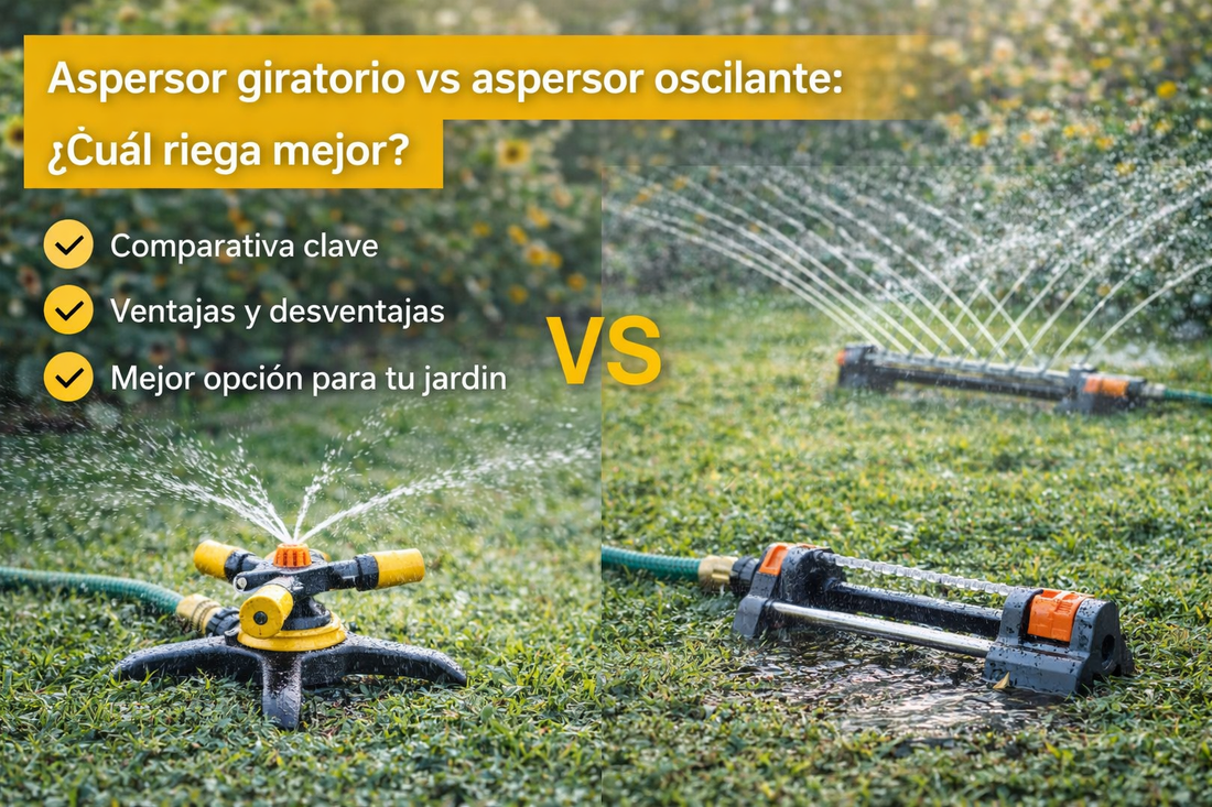 Aspersor giratorio vs aspersor oscilante: ¿Cuál riega mejor?