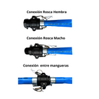 Manguera plana con Accesorios Camlock de Polipropileno.